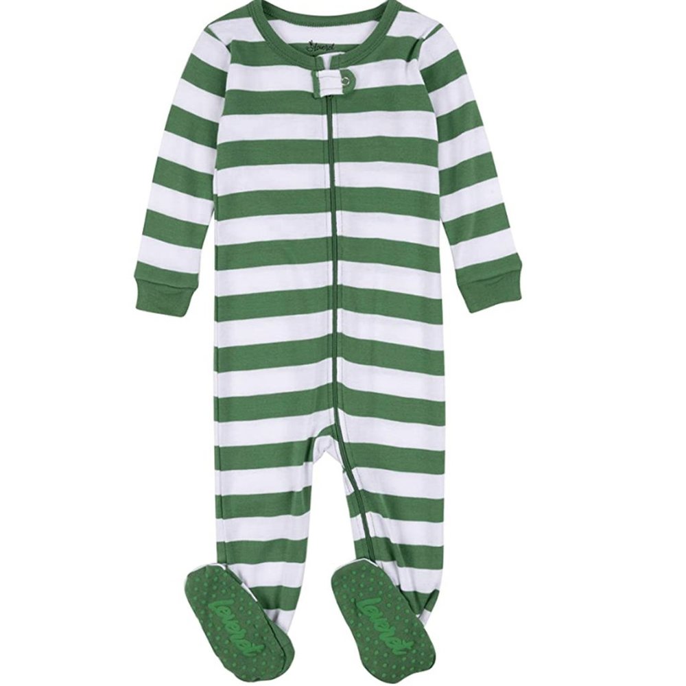 NWT - Leveret Striped Footed Zip Pajama